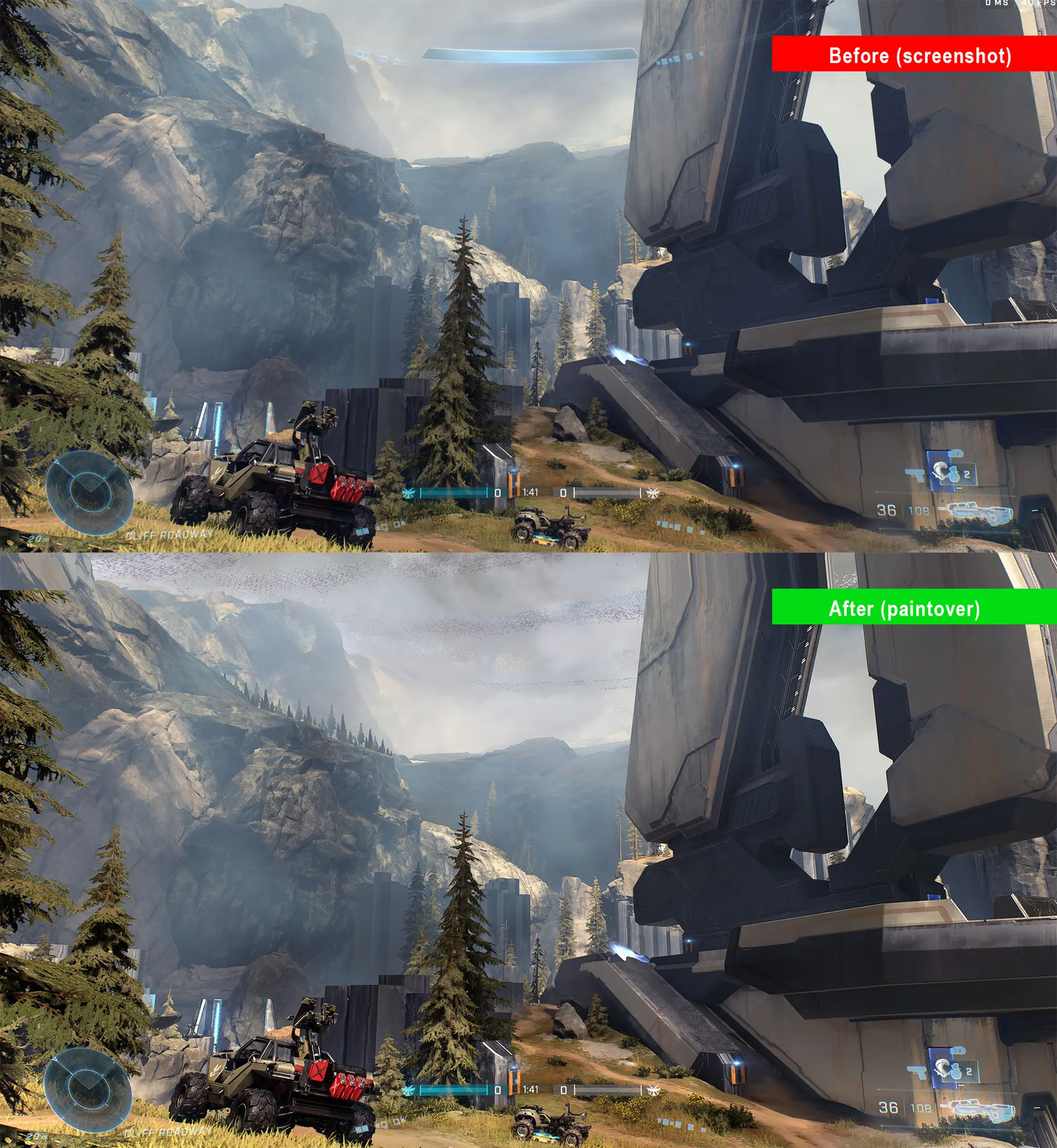 Live multiplayer environment, before & after
