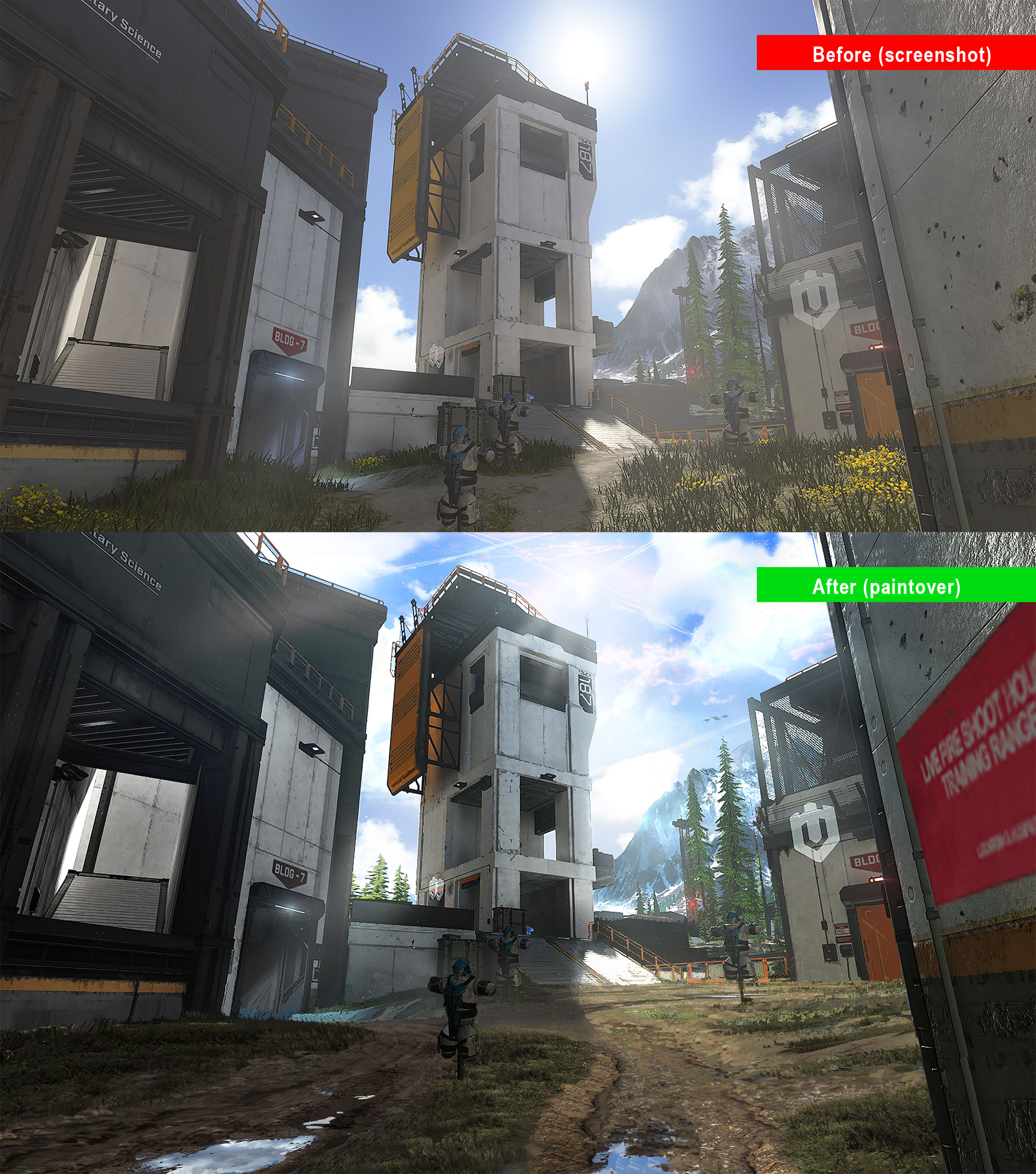 Interlock — visual target before & after
